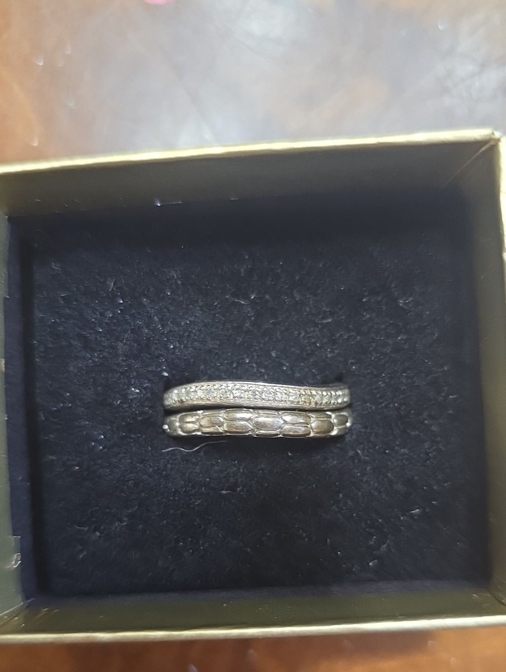 Stackable Women's 925 Sterling Silver And Diamond Rings - Clyde Duneier Size 10.